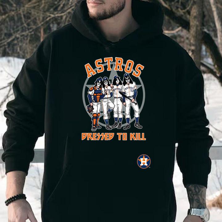 Kiss Houston Astros dressed to Kill t-shirt hoodie