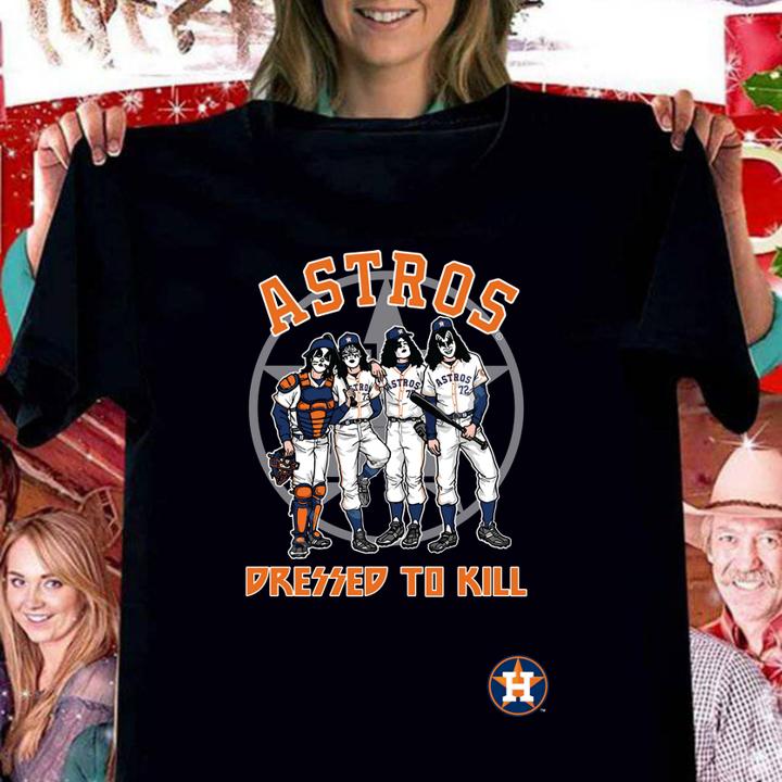 Kiss Houston Astros dressed to Kill t-shirt woman shirt