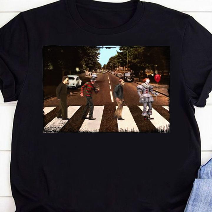 Abbey Road Pennywise Jason Voorhees Freddy Krueger Michael Myers t-shirt shirt