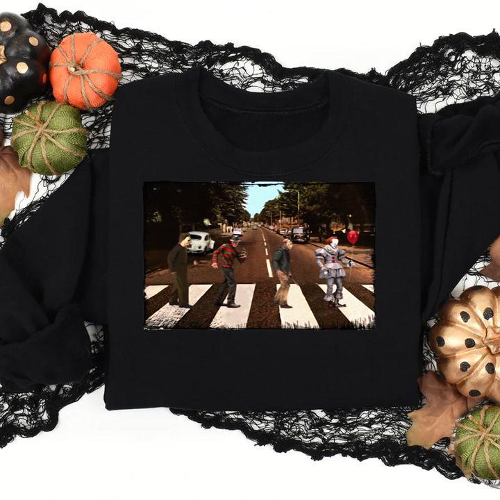 Abbey Road Pennywise Jason Voorhees Freddy Krueger Michael Myers t-shirt sweatshirt