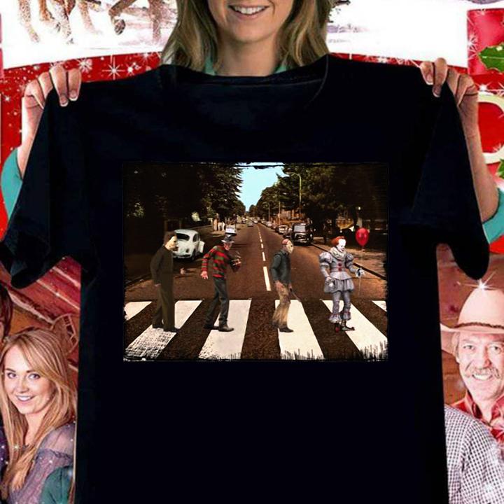 Abbey Road Pennywise Jason Voorhees Freddy Krueger Michael Myers t-shirt woman shirt