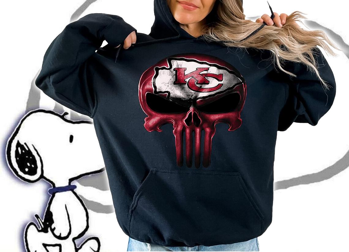Kansas City Chiefs Punisher Skull t-shirt hoodie