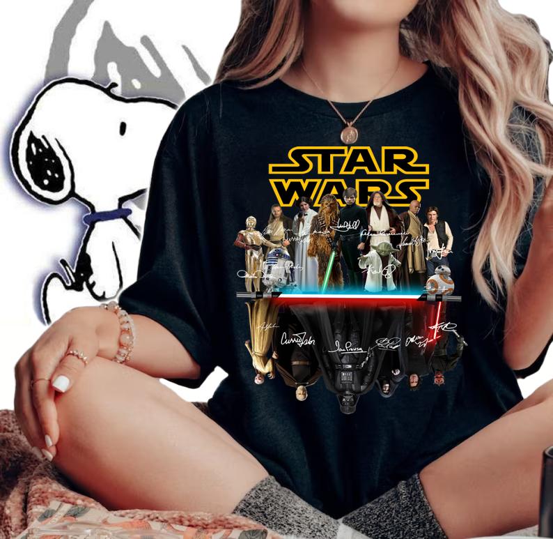 Star Wars all characters signed t-shirt woman shirt
