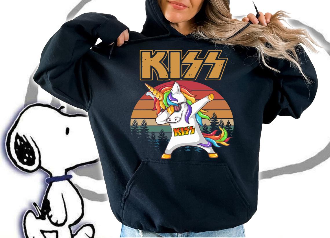Unicorn Dabbing Kiss Band t-shirt hoodie