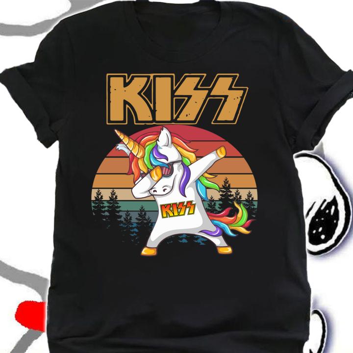 Unicorn Dabbing Kiss Band t-shirt shirt