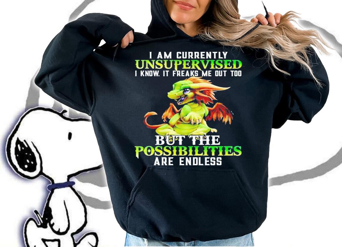 Dragon I am currently unsupervised i know it freaks me out too t-shirt hoodie