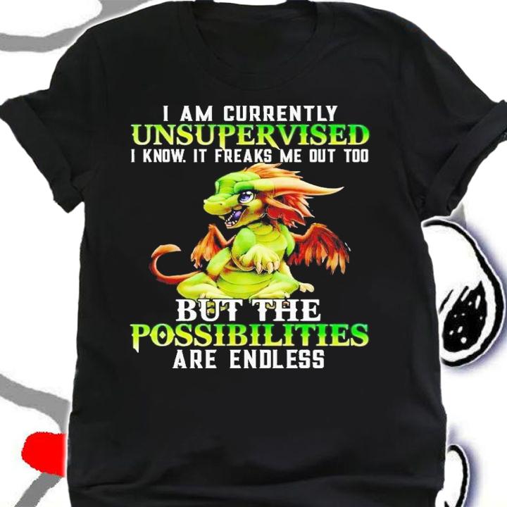 Dragon I am currently unsupervised i know it freaks me out too t-shirt shirt
