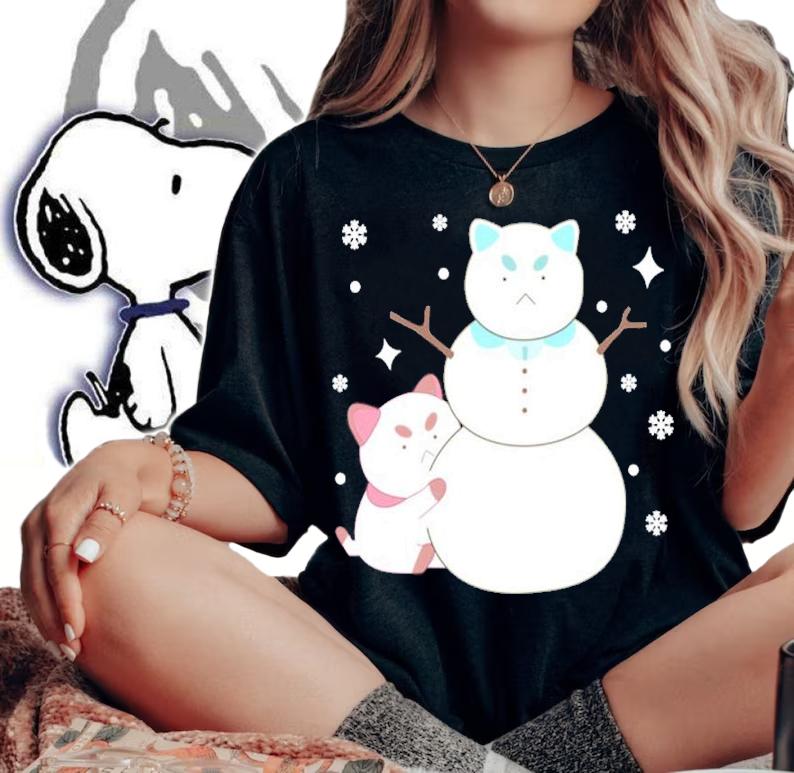 Bee And Puppycat Snowman Shirt t-shirt woman shirt
