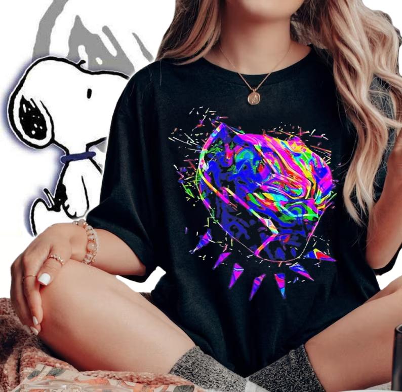 Black Panther Neon Panther shirt t-shirt woman shirt