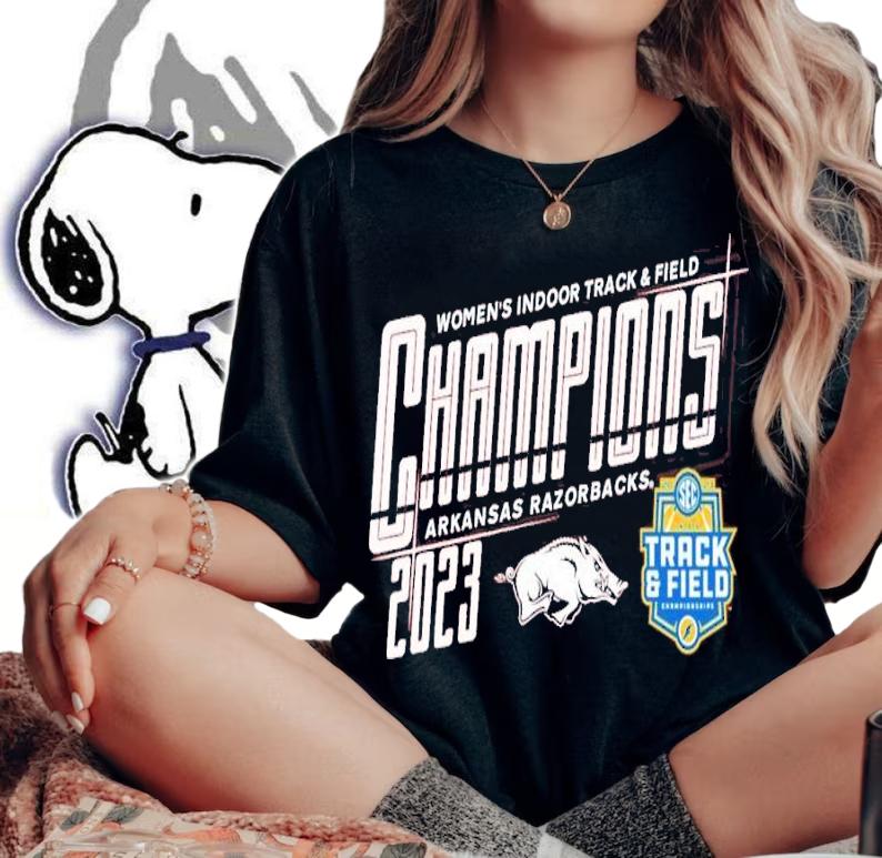 Arkansas Razorbacks 2023 SEC Women's Indoor Track and Field Champions T-shirt t-shirt woman shirt