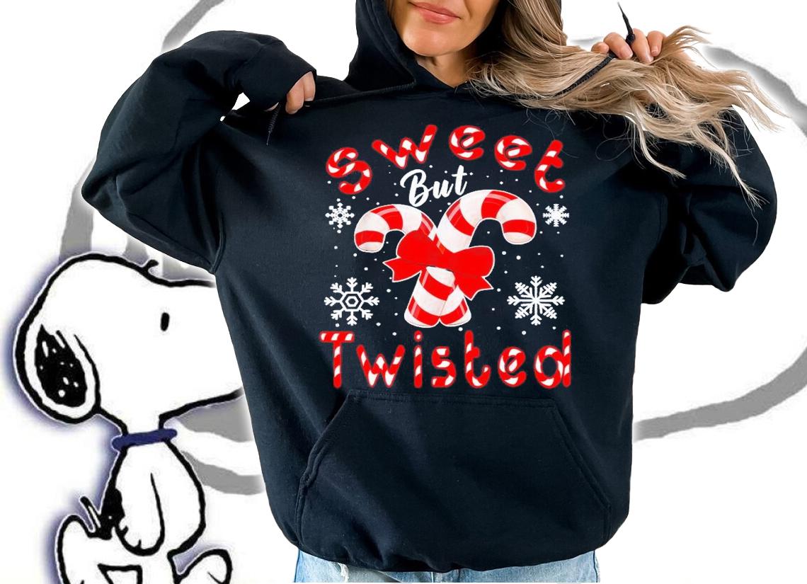 Candy Cane Sweet But Twisted Funny Merry Christmas shirt t-shirt hoodie