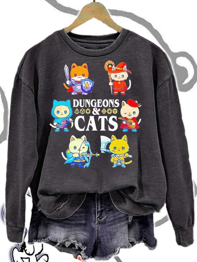 Dungeons and cats shirt t-shirt sweatshirt