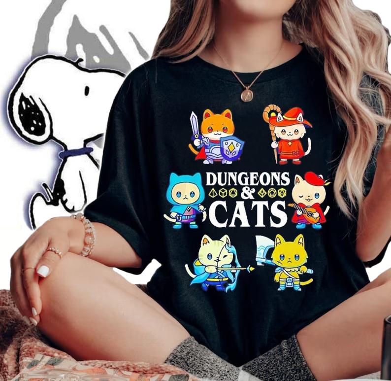 Dungeons and cats shirt t-shirt woman shirt