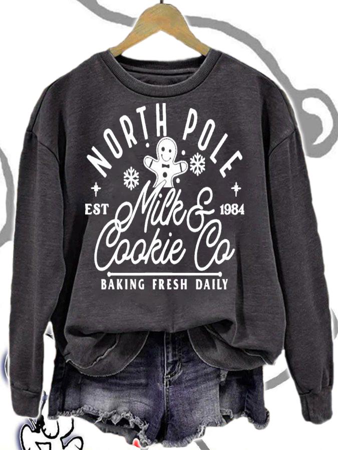 Gingerbread North pole milk and cookie co baking fresh daily shirt t-shirt sweatshirt