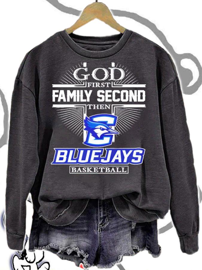 God first family second then Blue Jays basketball shirt t-shirt sweatshirt