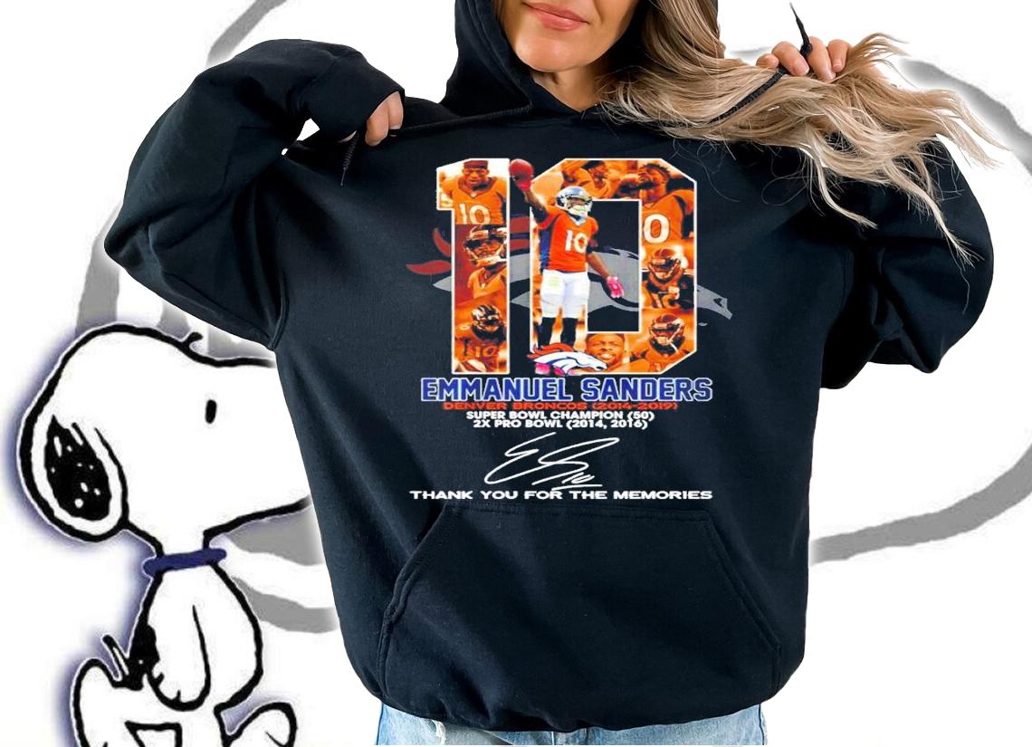10 Emmanuel Sanders Denver Broncos 2014 2019 thank you for the memories shirt t-shirt