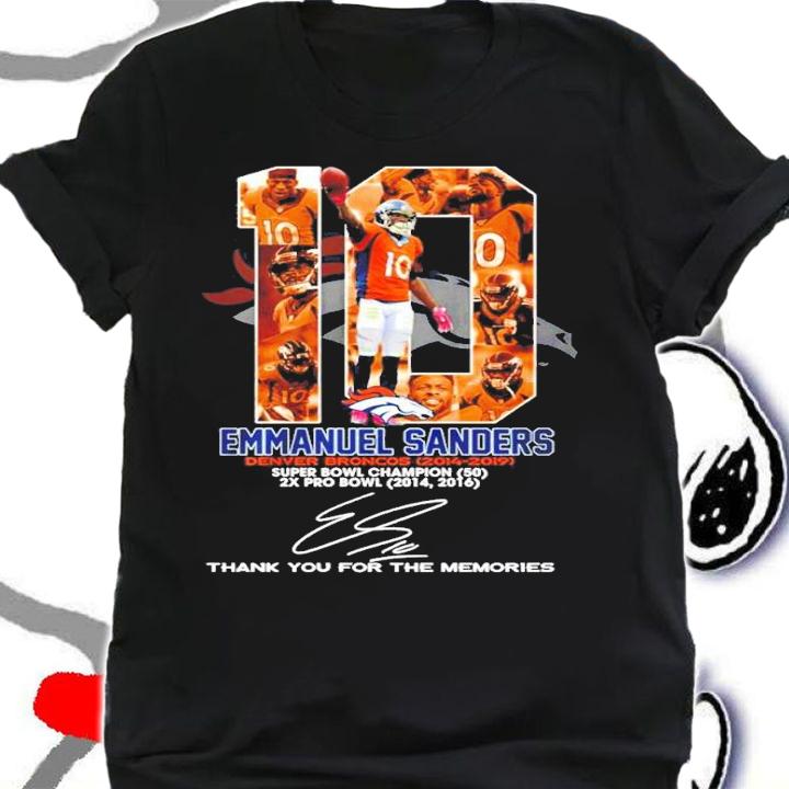 10 Emmanuel Sanders Denver Broncos 2014 2019 thank you for the memories shirt t-shirt