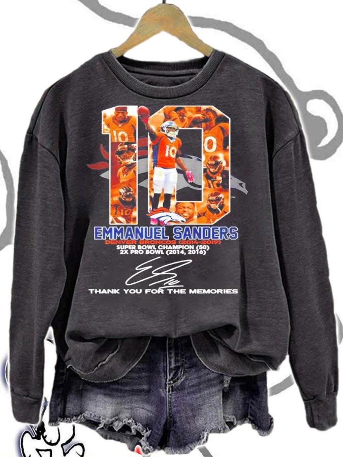 10 Emmanuel Sanders Denver Broncos 2014 2019 thank you for the memories shirt t-shirt