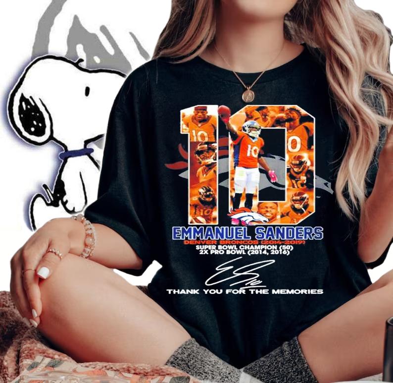 10 Emmanuel Sanders Denver Broncos 2014 2019 thank you for the memories shirt t-shirt woman shirt