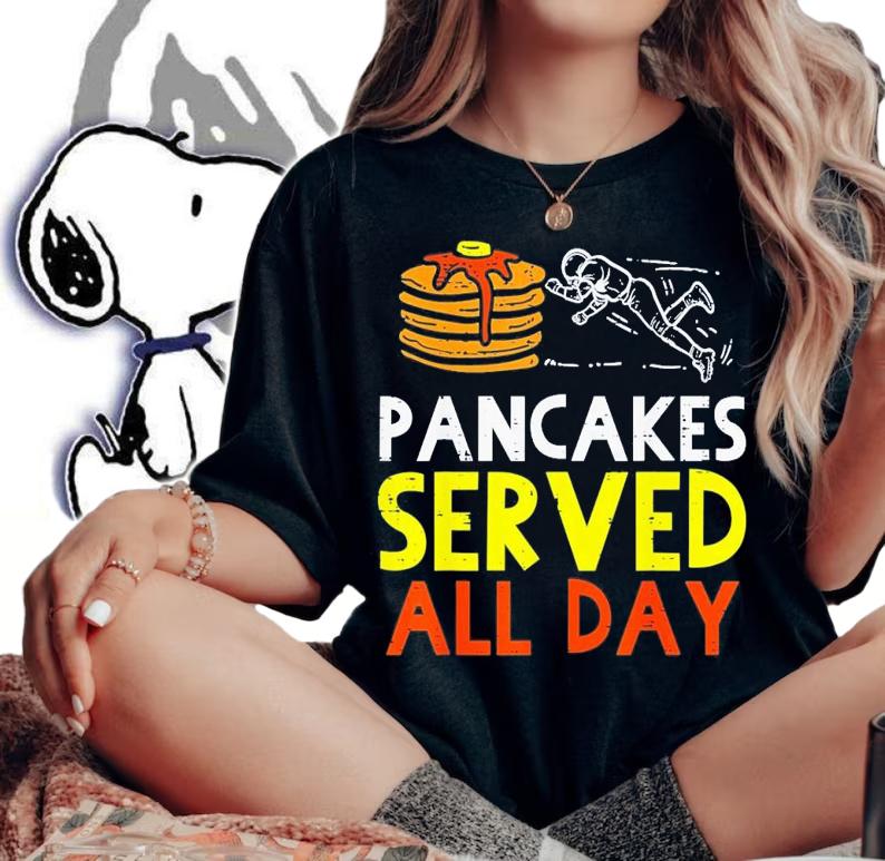 Pancakes Served American Football Offensive Lineman T-Shirt t-shirt