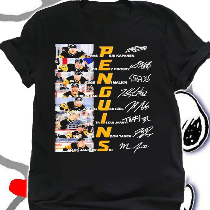 Penguins Kasperi Kapanen Sidney Crosby Evgeni Malkin signatures shirt t-shirt