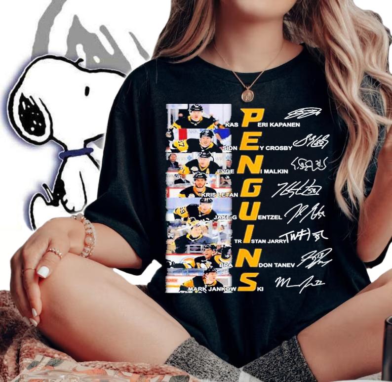 Penguins Kasperi Kapanen Sidney Crosby Evgeni Malkin signatures shirt t-shirt