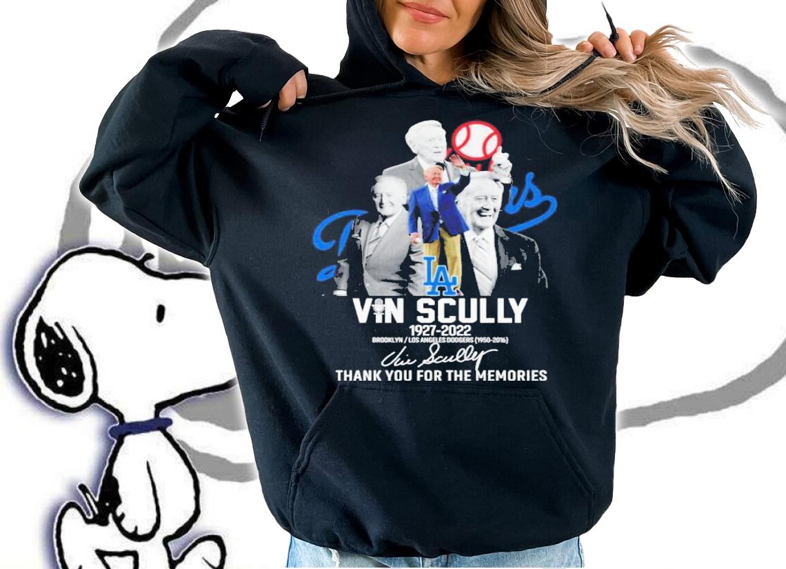 Vin Scully 1927-2022 Brooklyn Los Angeles Dodgers 1950-2016 Signatures Thank You For The Memories Shirt t-shirt