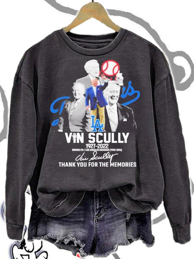 Vin Scully 1927-2022 Brooklyn Los Angeles Dodgers 1950-2016 Signatures Thank You For The Memories Shirt t-shirt