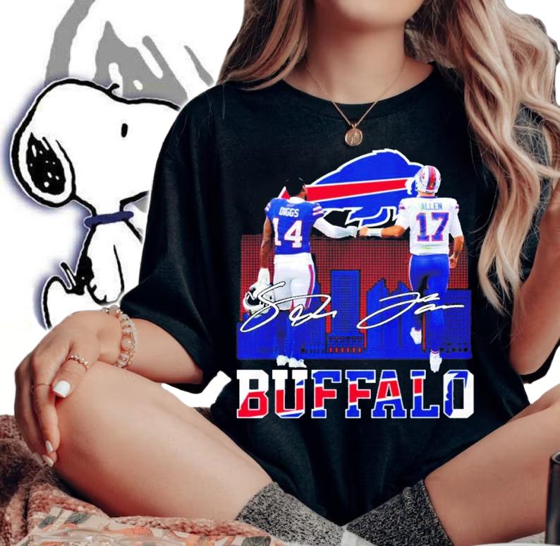 Buffalo Stefon Diggs Josh Allen signatures shirt t-shirt