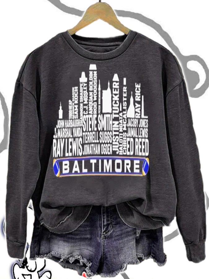 Lamar Jackson Baltimore City Skyline T-Shirt t-shirt sweatshirt