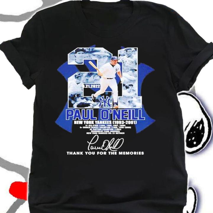 New York Yankees Paul O'neill 1993-2001 Signature Thank You For The Memories Shirt t-shirt