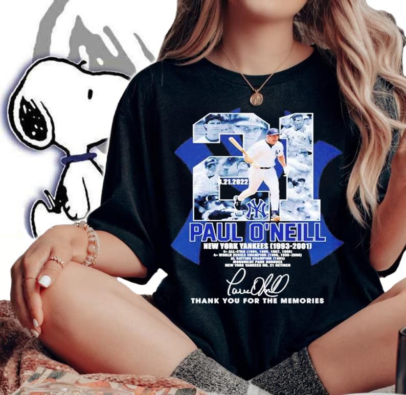 New York Yankees Paul O'neill 1993-2001 Signature Thank You For The Memories Shirt t-shirt