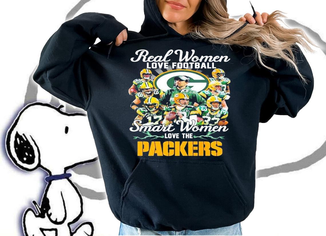 Real women love football smart women love the Packers shirt t-shirt hoodie