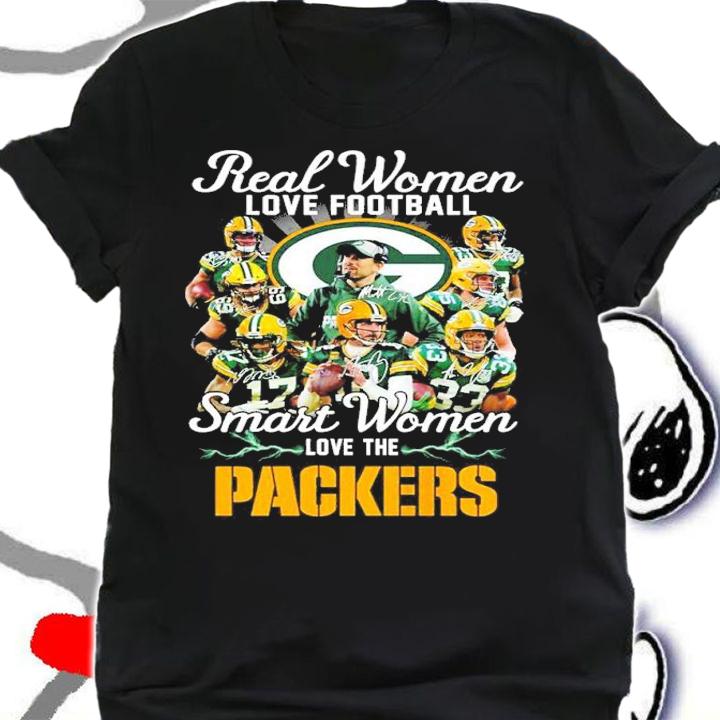 Real women love football smart women love the Packers shirt t-shirt shirt