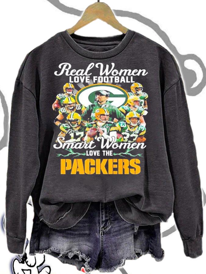 Real women love football smart women love the Packers shirt t-shirt sweatshirt