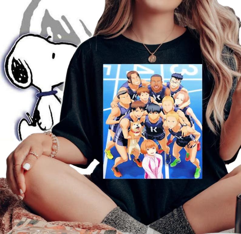 All Characters Of Kaze Ga Tsuyoku Fuiteiru Run WIth The Wind Anime T-Shirt t-shirt