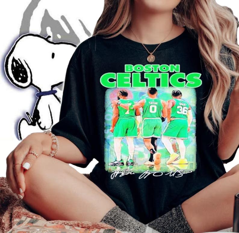 Boston Celtics Al Smart Jaylen Brown And Jayson Tatum NBA Finals Signatures Shirt t-shirt woman shirt