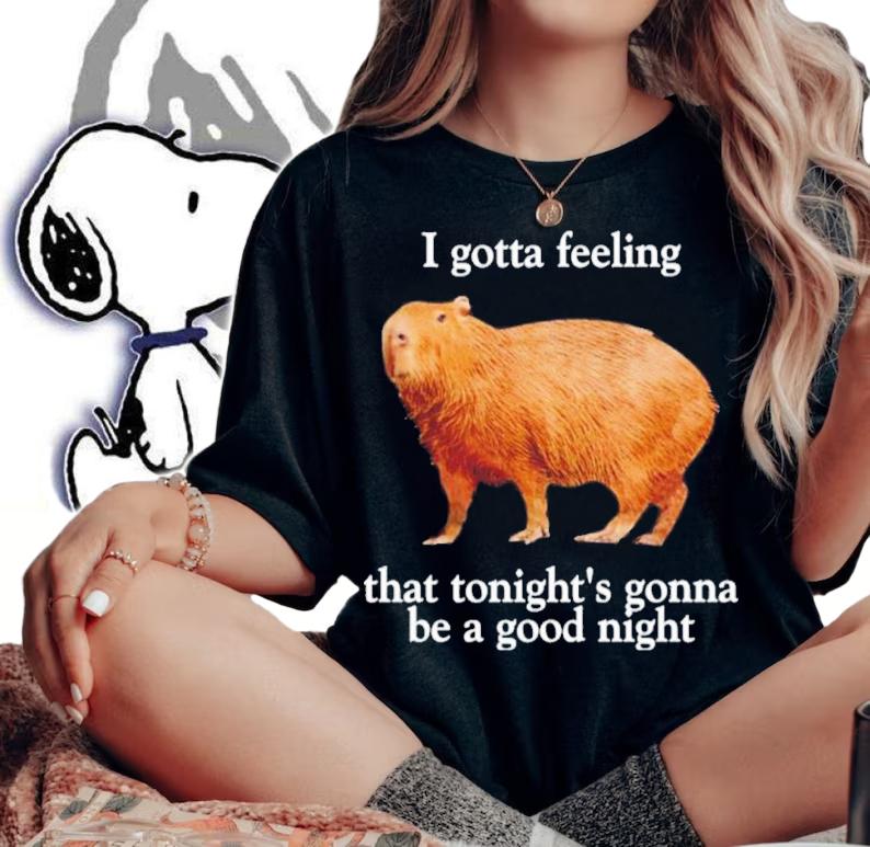 Capybara I gotta feeling that tonight's gonna be a good night shirt t-shirt woman shirt