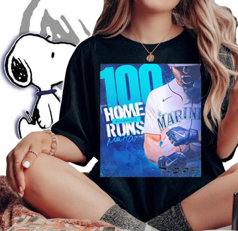 Seattle Mariners Mitch Haniger 100 Home Runs As A Mariner Signatures Shirt t-shirt