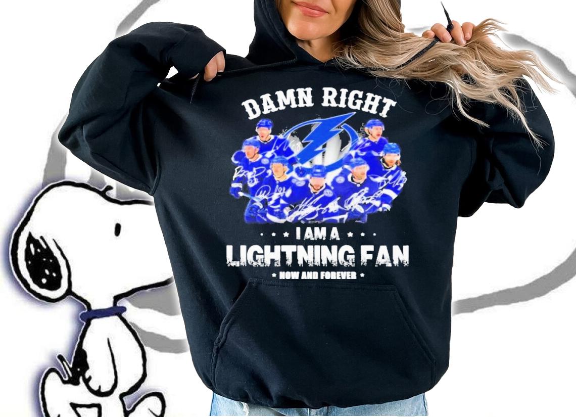 Damn Right I Am A Lightning Eastern Champions Fan Now And Forever Signatures Shirt t-shirt