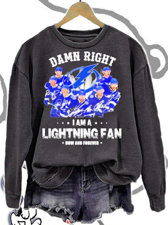 Damn Right I Am A Lightning Eastern Champions Fan Now And Forever Signatures Shirt t-shirt