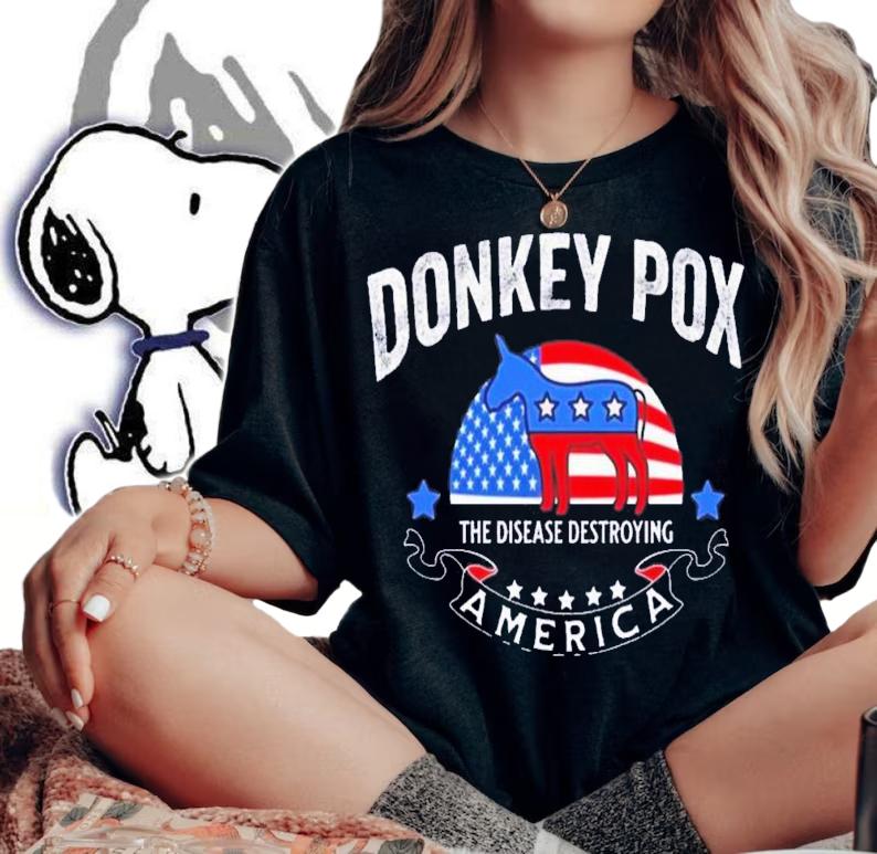 Donkey Pox The Disease Destroying America Funny Biden T-Shirt t-shirt