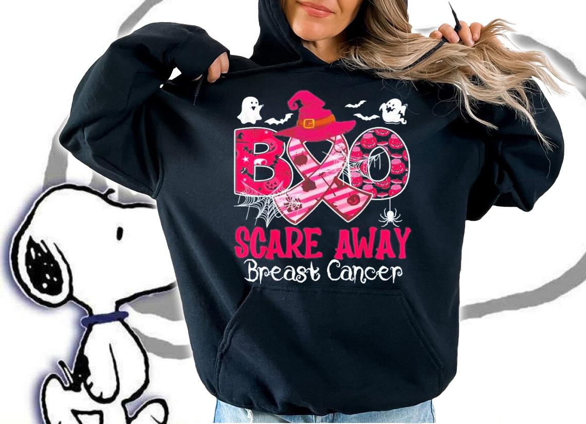 Halloween Boo Scare Away Breast Cancer Awareness T-Shirt t-shirt