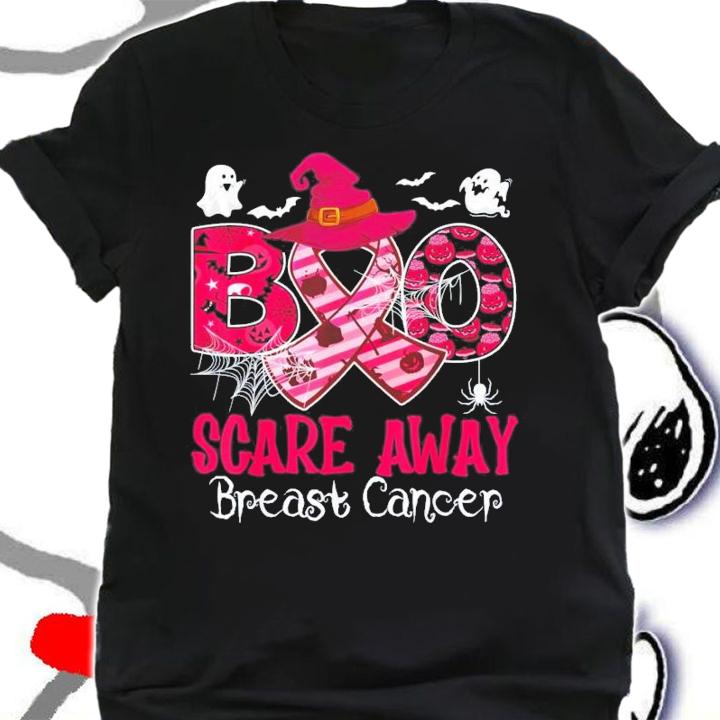 Halloween Boo Scare Away Breast Cancer Awareness T-Shirt t-shirt
