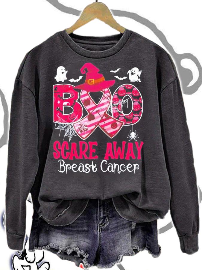 Halloween Boo Scare Away Breast Cancer Awareness T-Shirt t-shirt