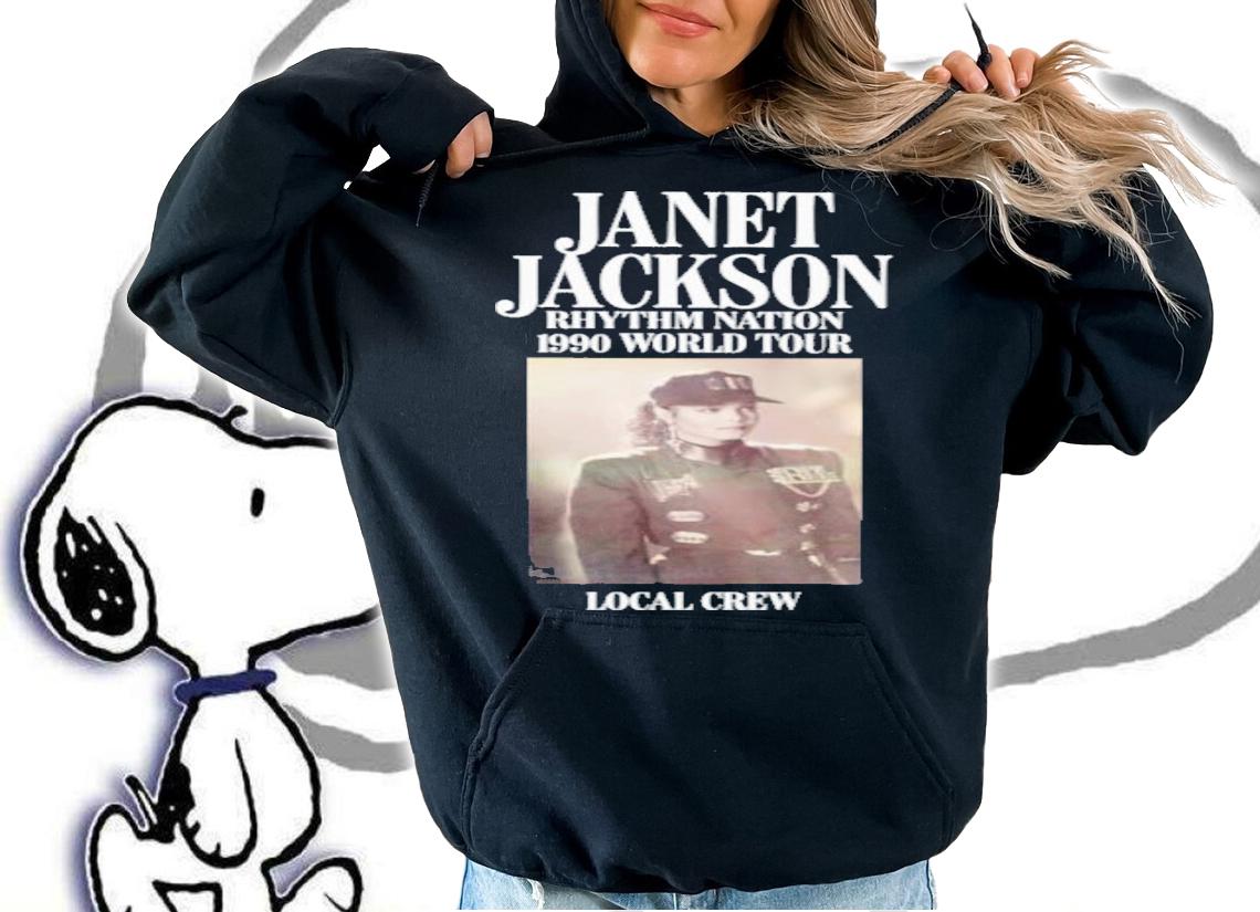 Janet Jackson Rhythm Nation 1990 World Tour Local Crew T-Shirt t-shirt hoodie
