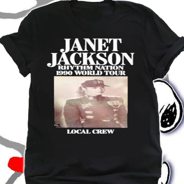 Janet Jackson Rhythm Nation 1990 World Tour Local Crew T-Shirt t-shirt shirt