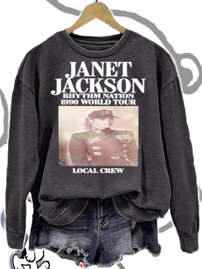 Janet Jackson Rhythm Nation 1990 World Tour Local Crew T-Shirt t-shirt sweatshirt