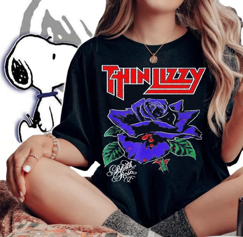 Thin Lizzy Black Rose shirt t-shirt woman shirt