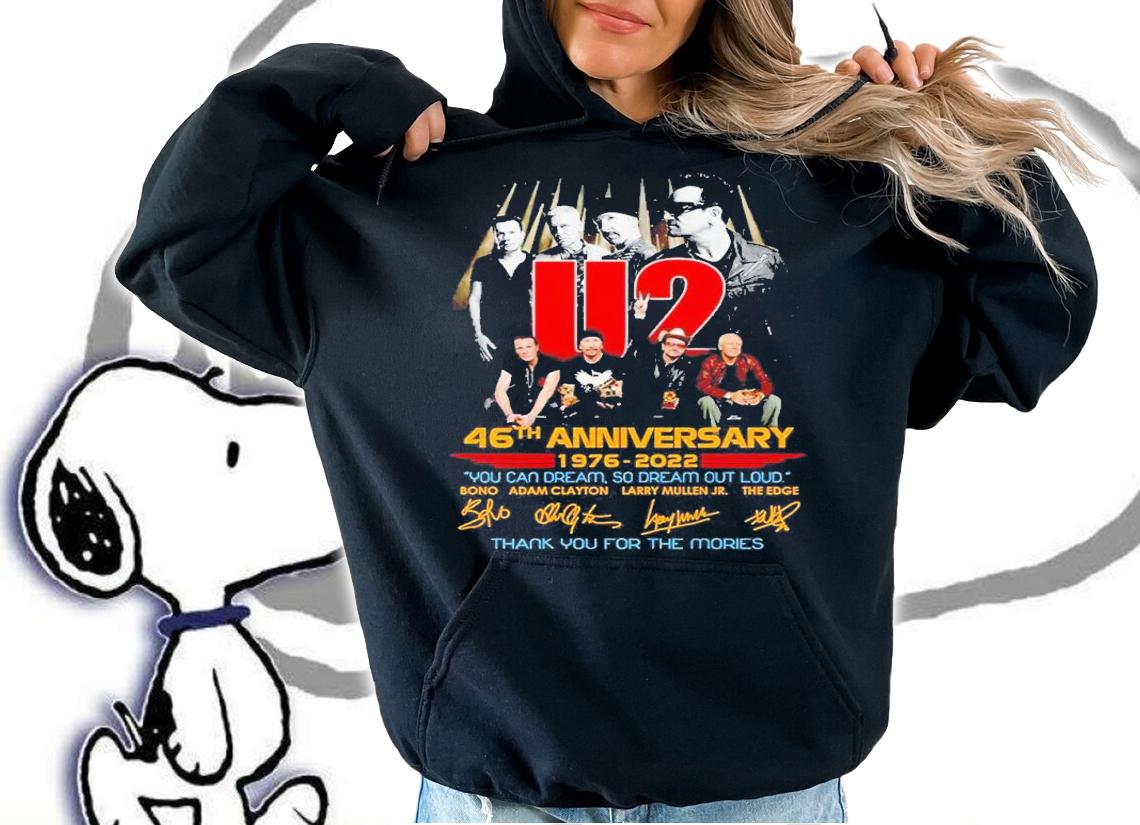 U2 46th anniversary 1976 2022 you can dream so dream out loud thank you for the memories t-shirt